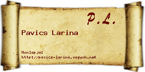 Pavics Larina névjegykártya